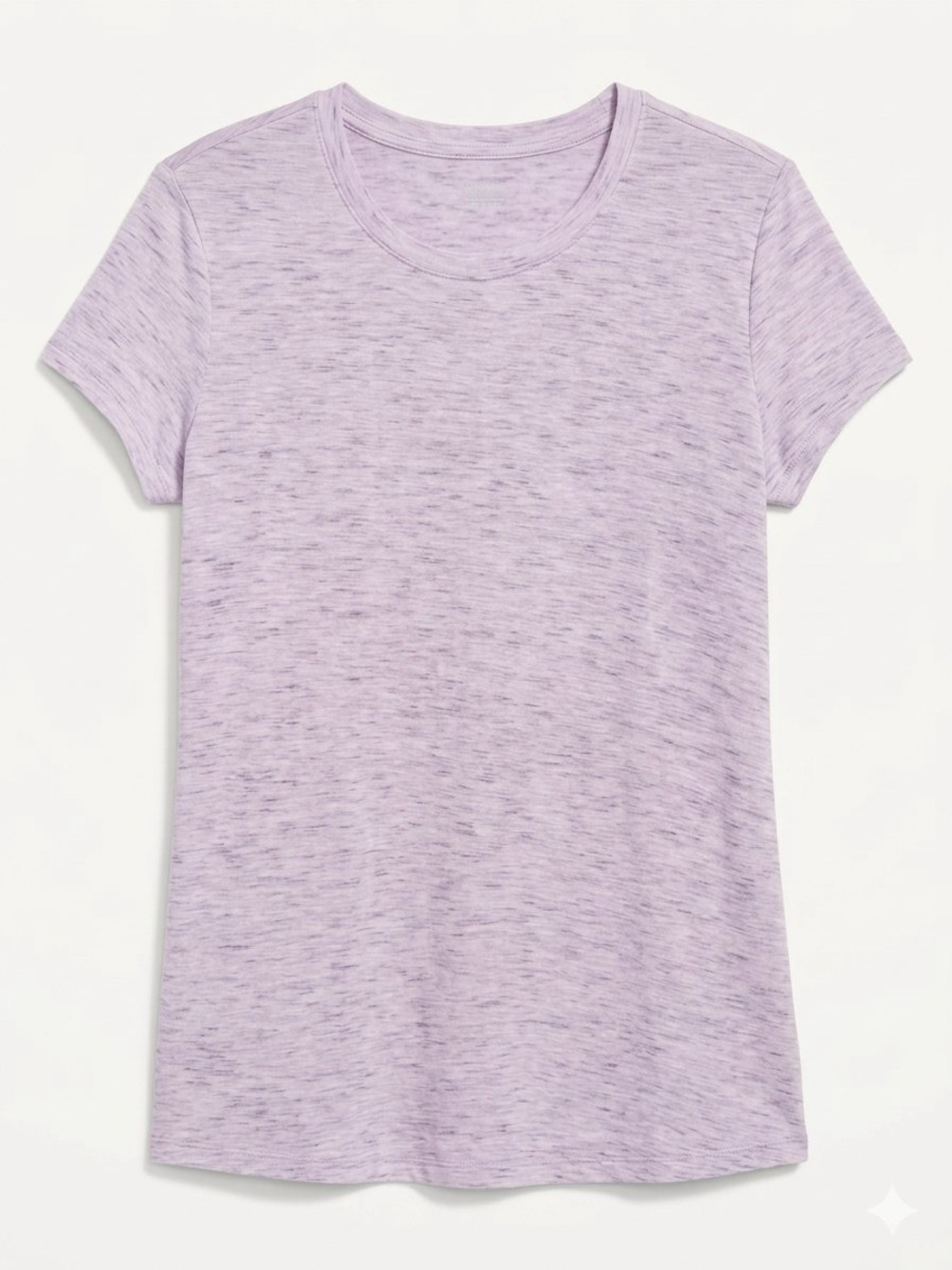 Avia Short-Sleeve Crewneck Tee in Light Lavender Heather